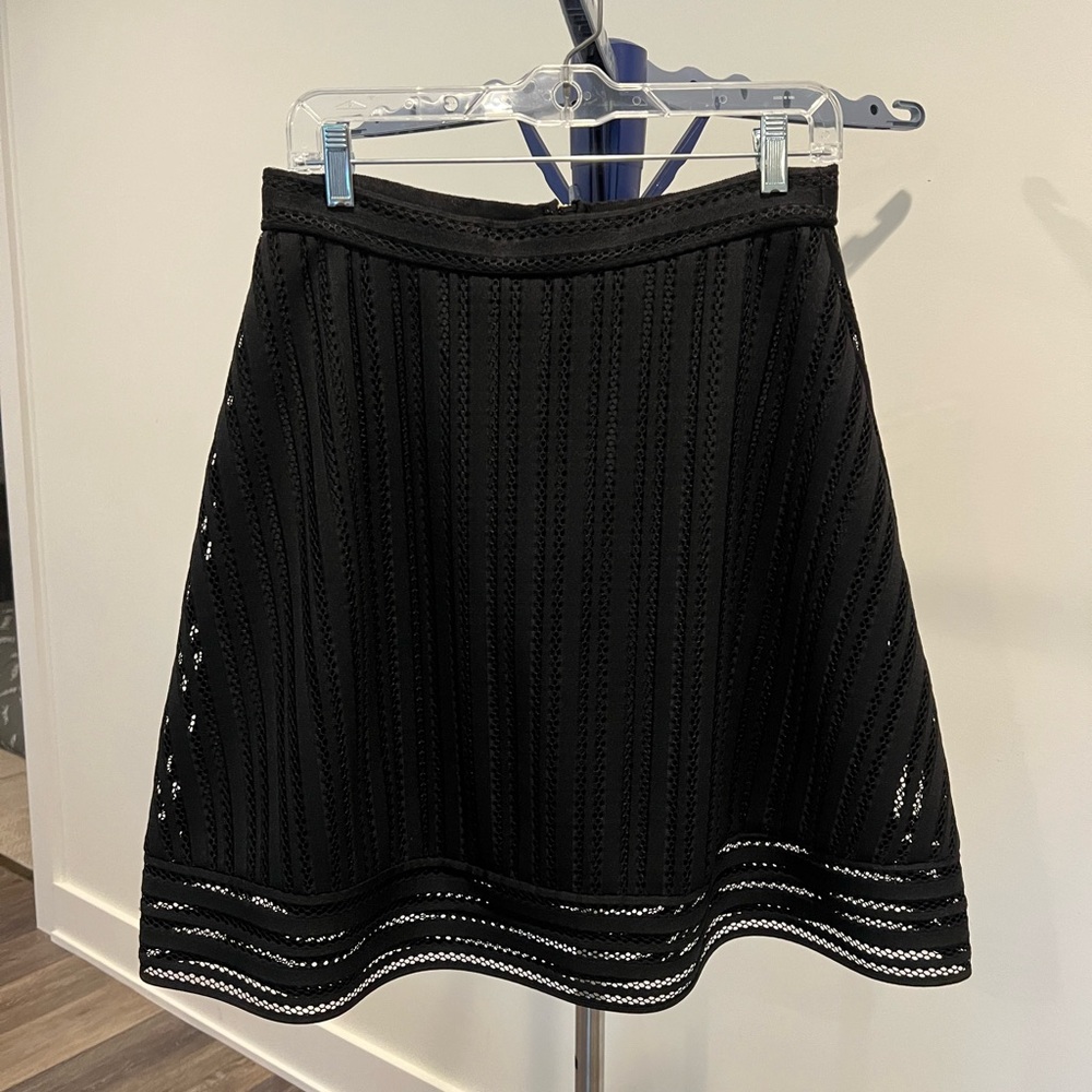 J. Crew Black A-Line Lace Skirt
